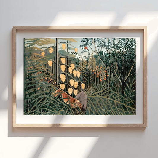 Henri Rousseau 'In a Tropical Forest' Print, Folk Art Jungle, Nature Wall Decor