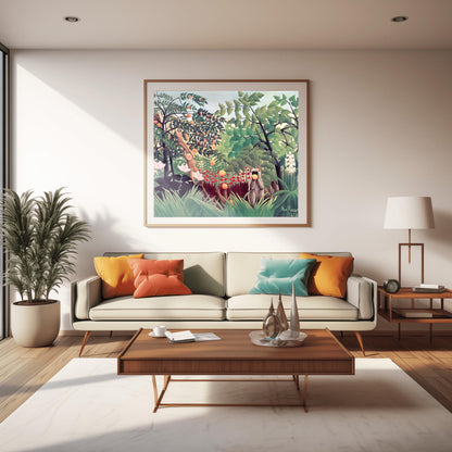 Henri Rousseau 'Exotic Landscape' Print, Folk Art Jungle, Surreal Wall Decor