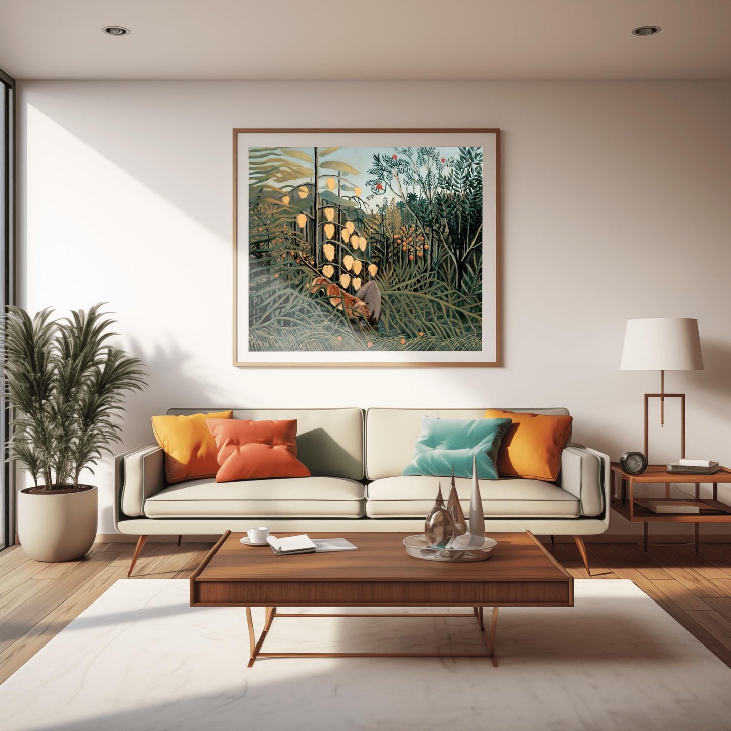 Henri Rousseau 'In a Tropical Forest' Print, Folk Art Jungle, Nature Wall Decor