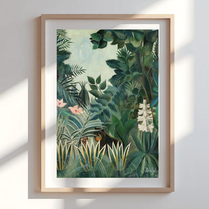 Henri Rousseau 'The Equatorial Jungle' Print, Folk Art Jungle, Surreal Wall Decor
