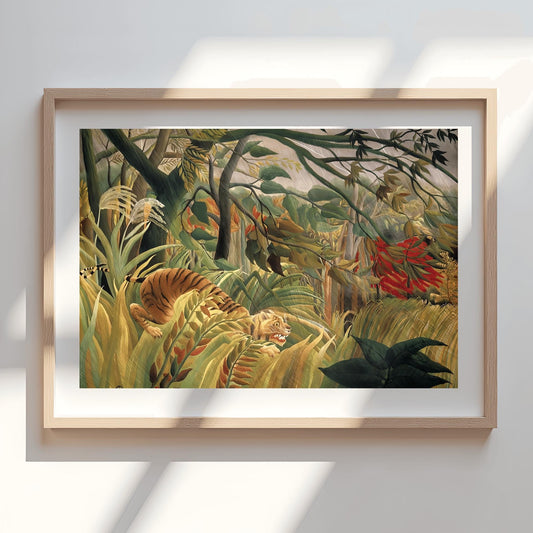 Henri Rousseau 'Tiger in a Tropical Storm' Print, Folk Art Jungle, Nature Wall Decor