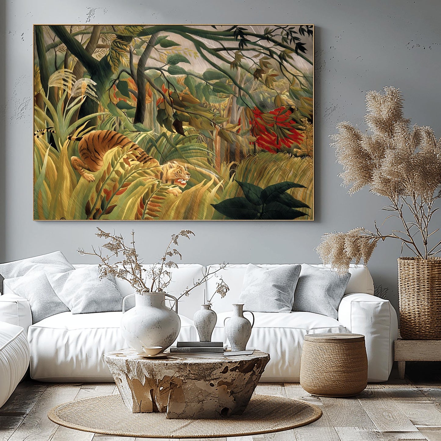 Henri Rousseau 'Tiger in a Tropical Storm' Print, Folk Art Jungle, Nature Wall Decor