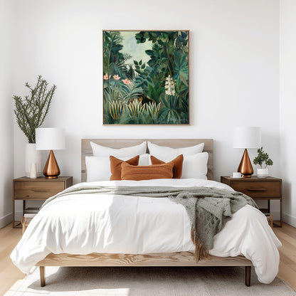 Henri Rousseau 'The Equatorial Jungle' Print, Folk Art Jungle, Surreal Wall Decor
