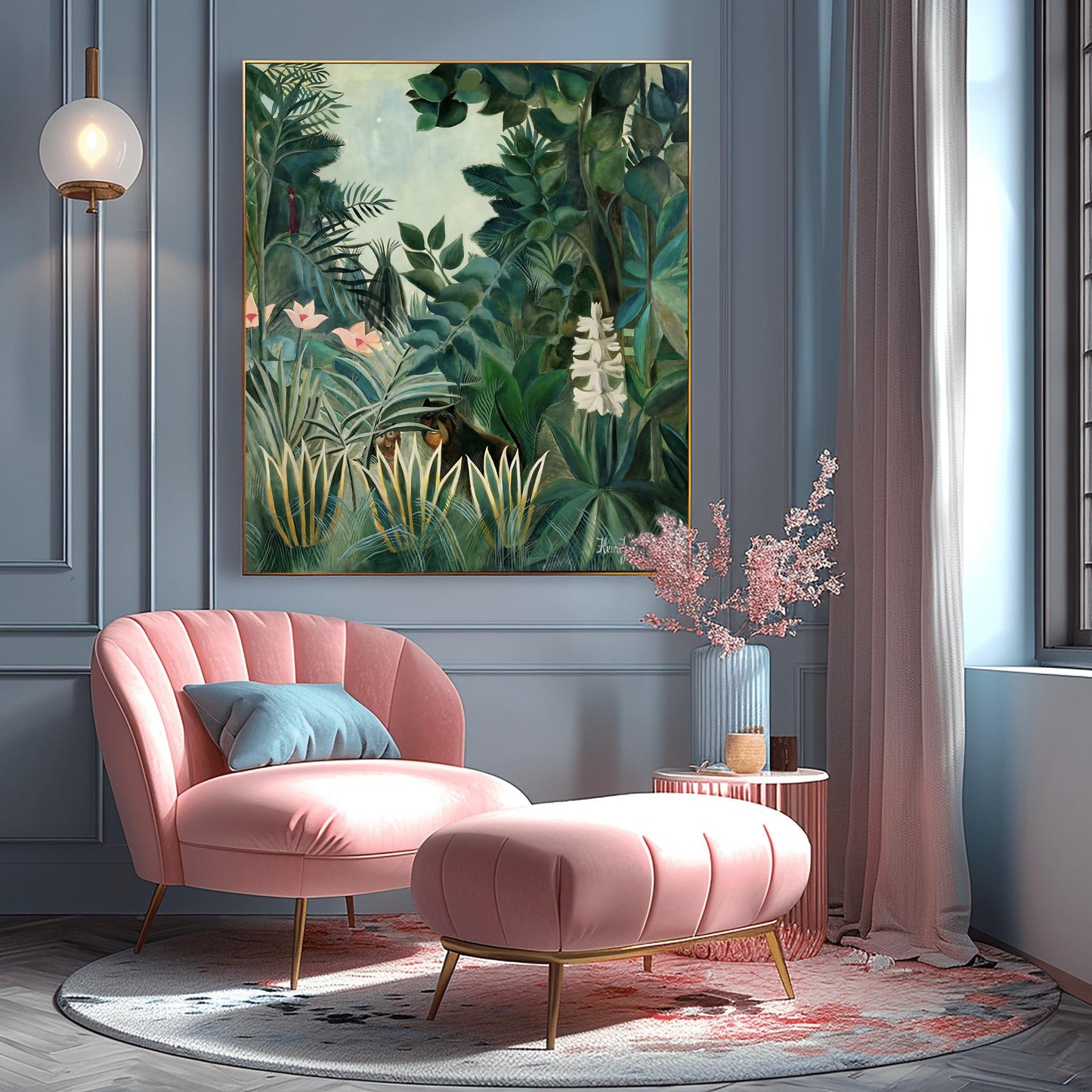 Henri Rousseau 'The Equatorial Jungle' Print, Folk Art Jungle, Surreal Wall Decor