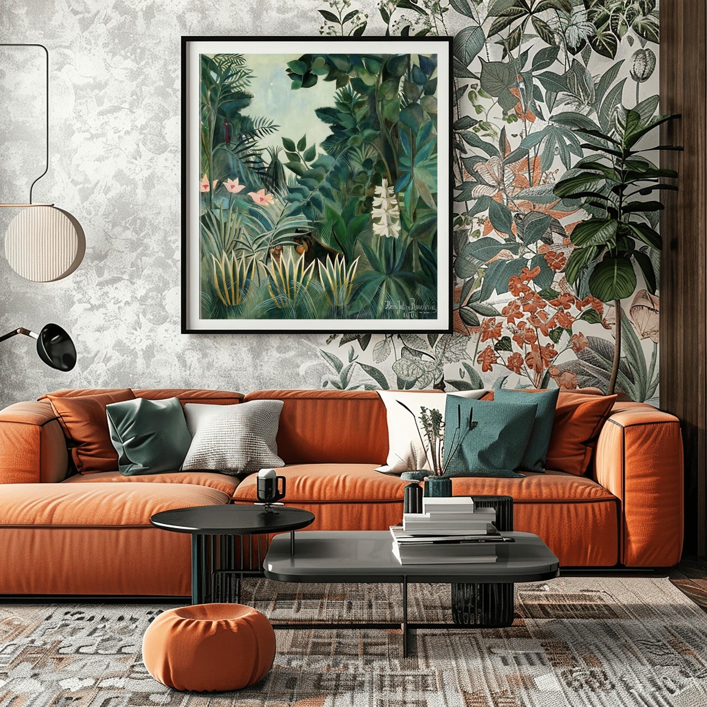 Henri Rousseau 'The Equatorial Jungle' Print, Folk Art Jungle, Surreal Wall Decor