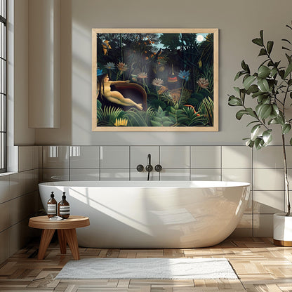 Henri Rousseau 'The Dream' Poster, Folk Art Jungle, Surreal Wall Decor