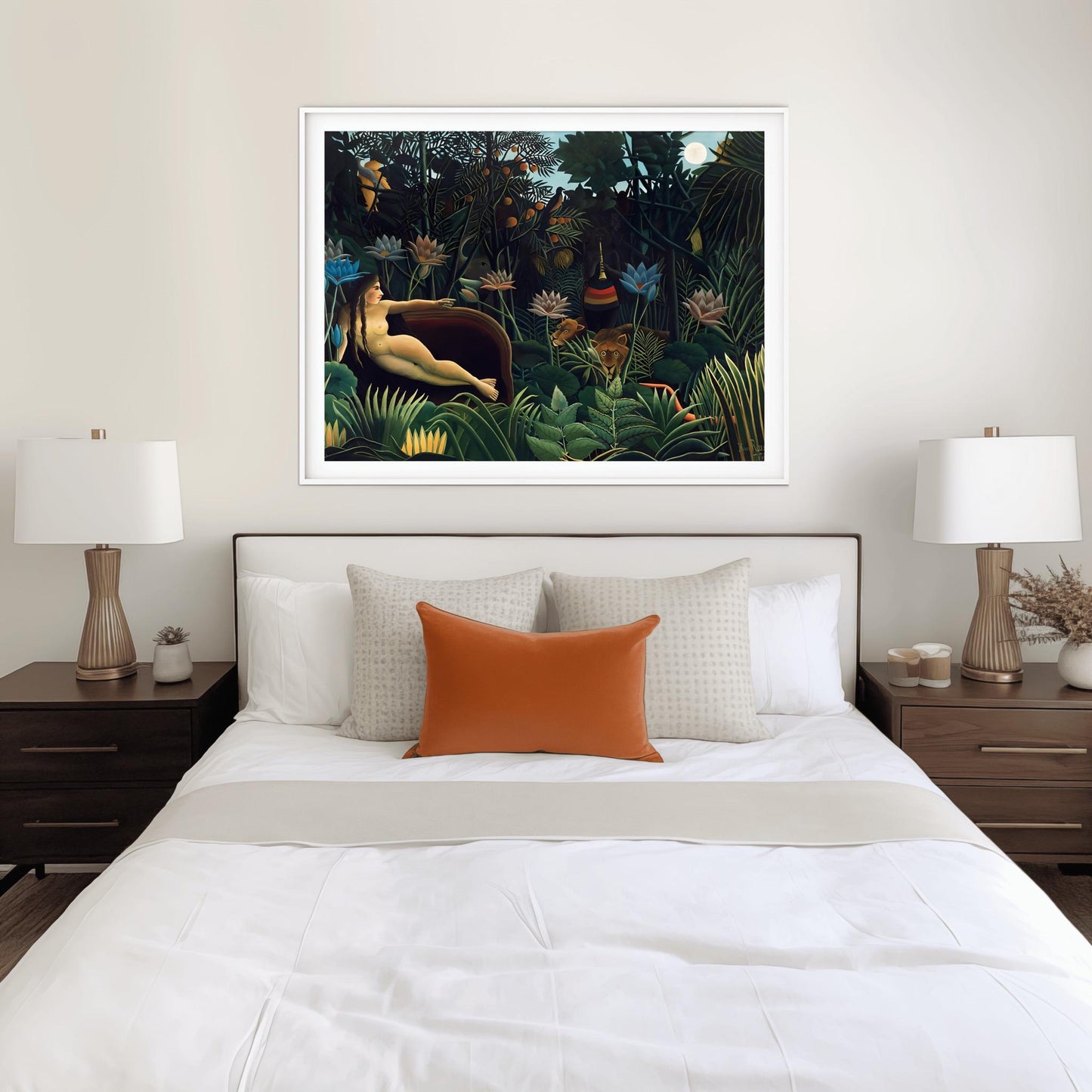 Henri Rousseau 'The Dream' Poster, Folk Art Jungle, Surreal Wall Decor