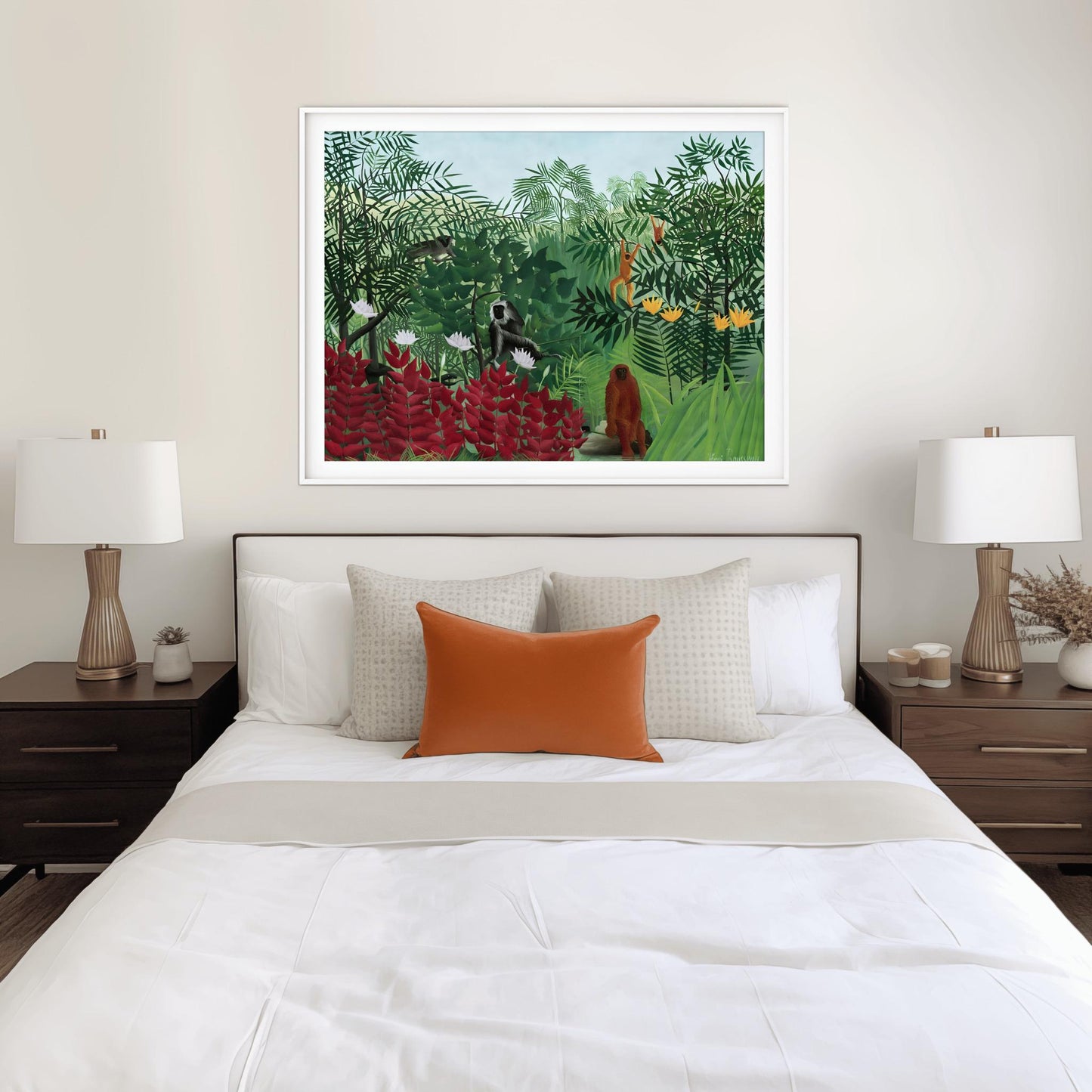 Henri Rousseau 'Tropical Forest with Monkeys' Print, Folk Art Jungle, Nature Wall Decor