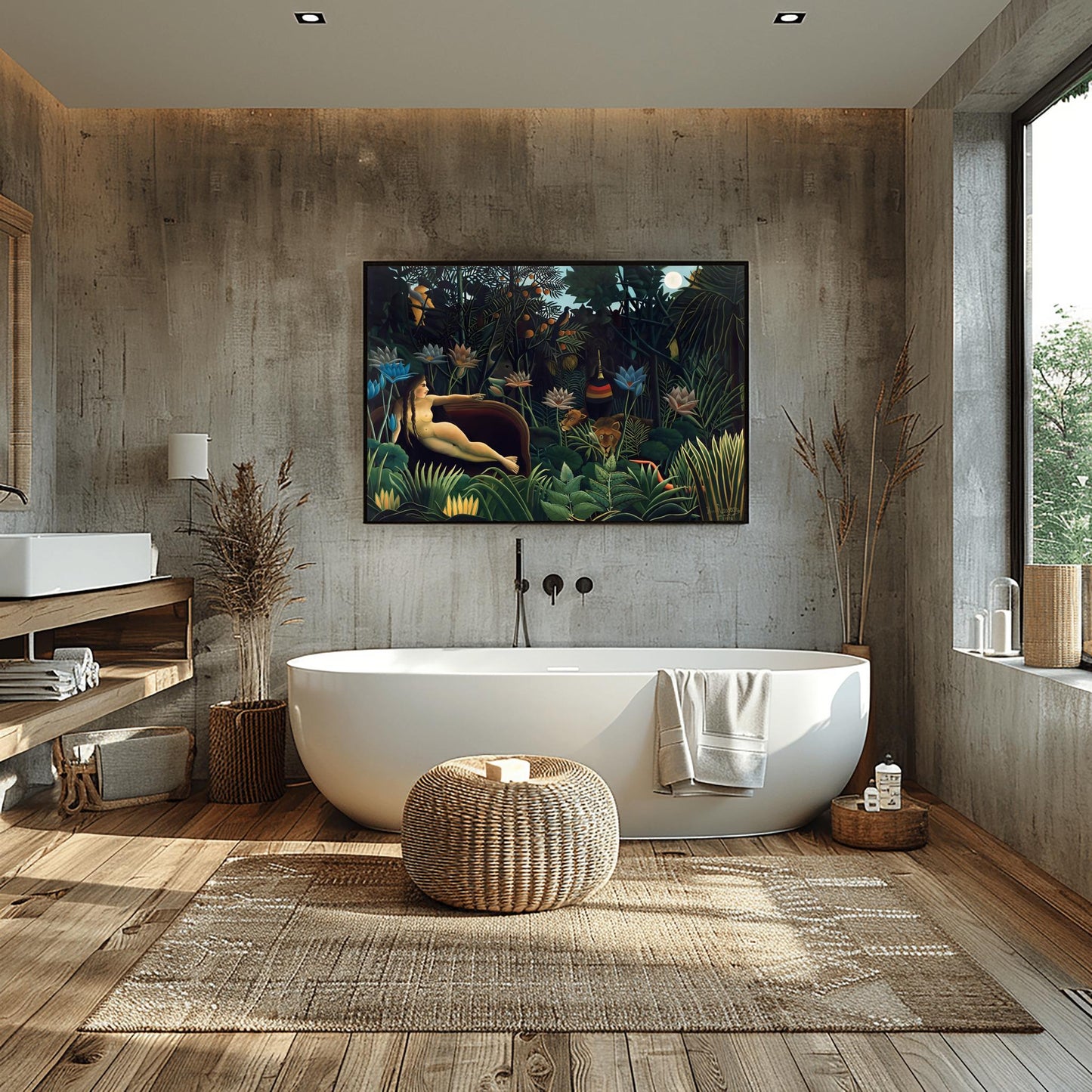 Henri Rousseau 'The Dream' Poster, Folk Art Jungle, Surreal Wall Decor
