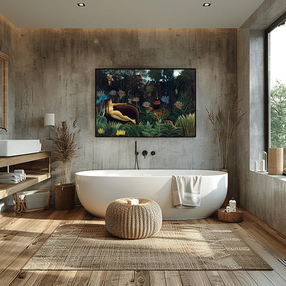 Henri Rousseau 'The Dream' Poster, Folk Art Jungle, Surreal Wall Decor