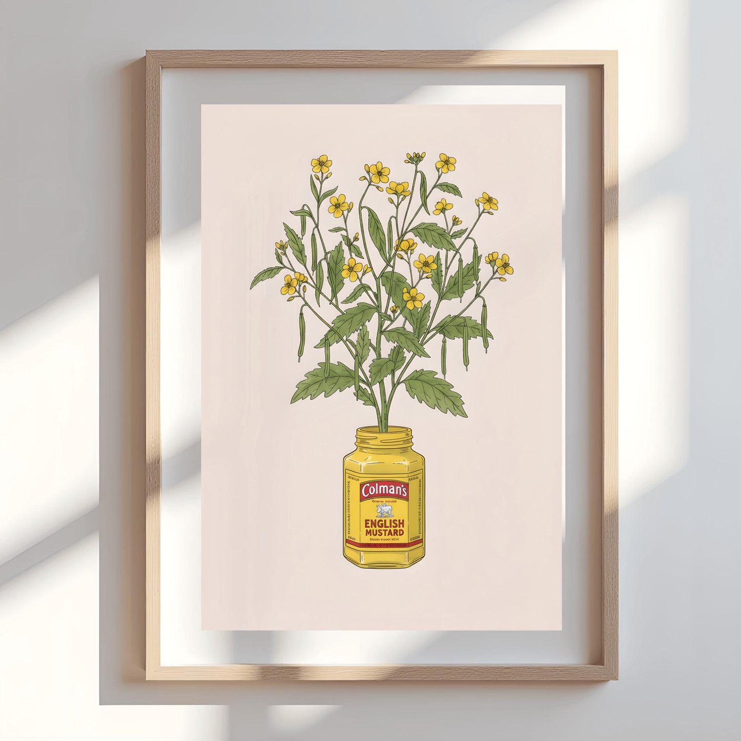 Colmans English Mustard Plant Art Print  Unique Kitchen Decor, Foodie Gift