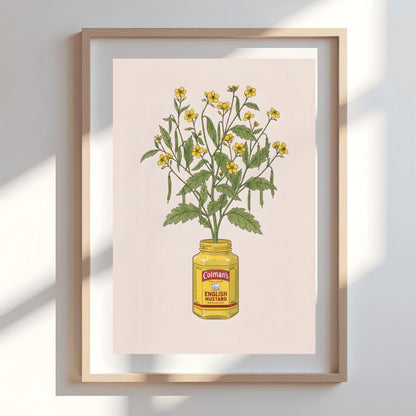 Colmans English Mustard Plant Art Print  Unique Kitchen Decor, Foodie Gift