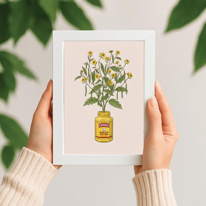 Colmans English Mustard Plant Art Print  Unique Kitchen Decor, Foodie Gift