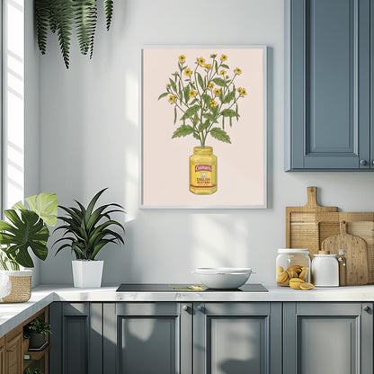 Colmans English Mustard Plant Art Print  Unique Kitchen Decor, Foodie Gift