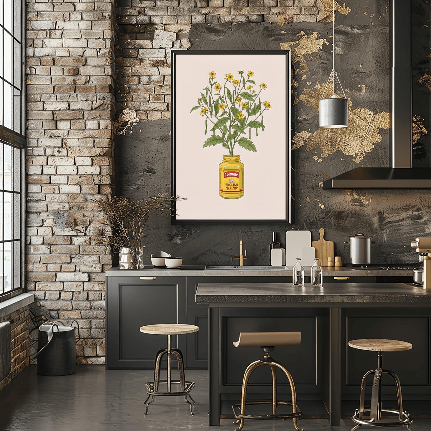 Colmans English Mustard Plant Art Print  Unique Kitchen Decor, Foodie Gift