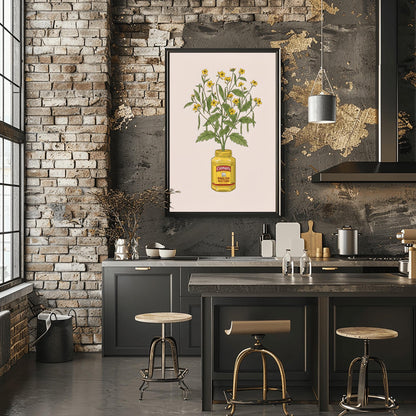 Colmans English Mustard Plant Art Print  Unique Kitchen Decor, Foodie Gift