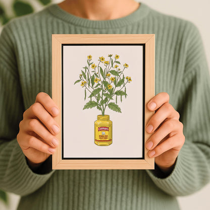 Colmans English Mustard Plant Art Print  Unique Kitchen Decor, Foodie Gift