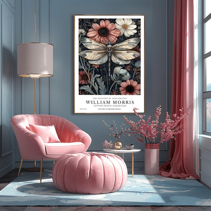 William Morris Exhibition Poster, Dragonfly Print, Arts and Crafts, 19th Century Art