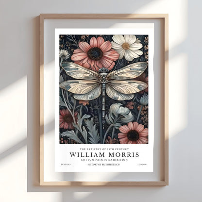 William Morris Exhibition Poster, Dragonfly Print, Arts and Crafts, 19th Century Art