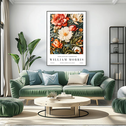 William Morris Exhibition Poster, Floral Print, Arts and Crafts, 19th Century