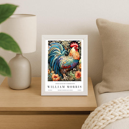 William Morris Exhibition Poster, Rooster Print, Arts and Crafts, 19th Century Art