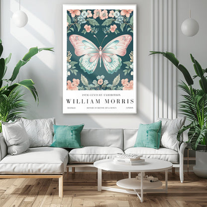 William Morris Exhibition Poster, Butterfly Print, Arts and Crafts, 19th Century Art