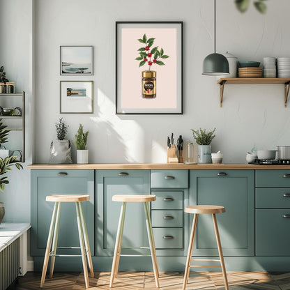 Nescafé Coffee Plant Art Print, Quirky Kitchen Decor, Coffee Lover Gift, Botanical Poster