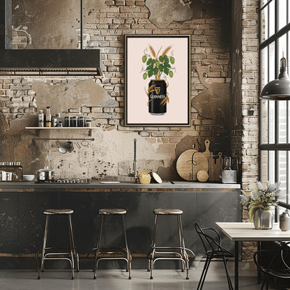 Guinness Botanical Art Print, Hops and Barley Poster, Quirky Bar Decor, Beer Lover Gift