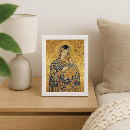 Klimt Madonna and Child Print: Golden Art Nouveau Religious Art