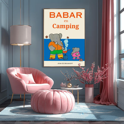 Babar the Elephant Print: Retro Nursery Decor, Kids Room Art