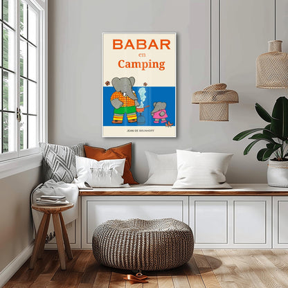 Babar the Elephant Print: Retro Nursery Decor, Kids Room Art