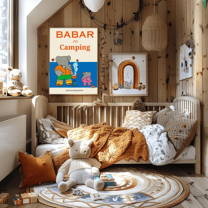 Babar the Elephant Print: Retro Nursery Decor, Kids Room Art