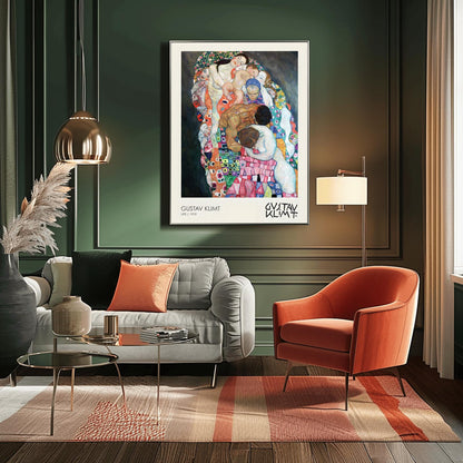 Gustav Klimt Life 1910 Print, Symbolic Embrace Art, Art Nouveau Poster, Figurative Wall Decor