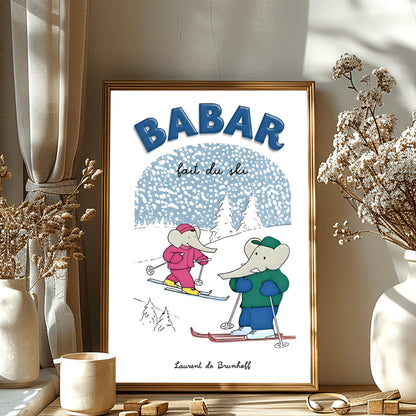 Babar the Elephant Print: Retro Nursery Decor, Kids Room Art