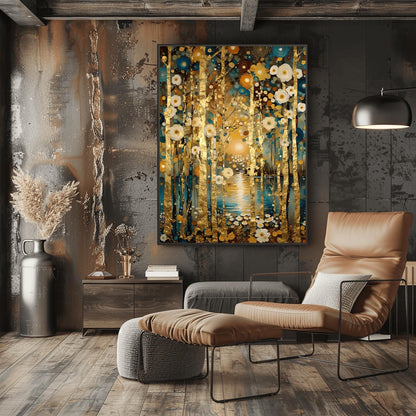 Gustav Klimt Golden Mystical Landscape Print ‚Äì Symbolist Lake Art (main image)