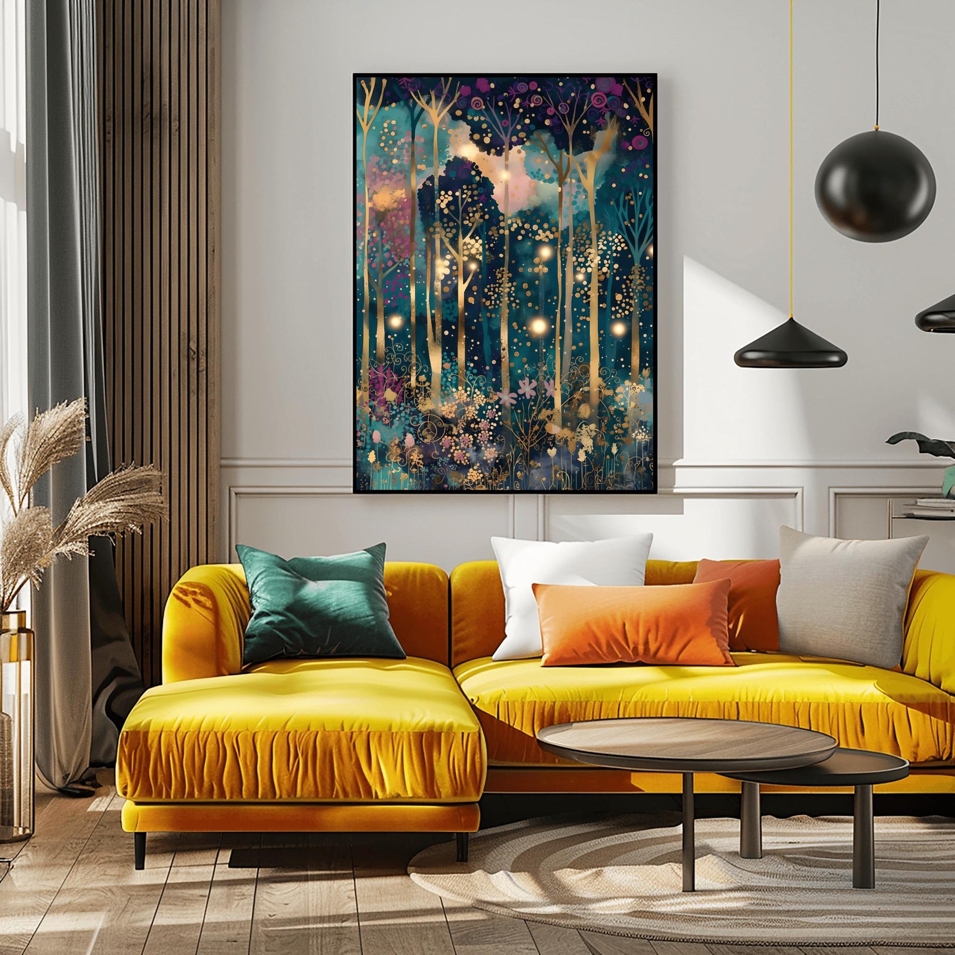 Gustav Klimt Inspired Forest Print: Luxury Autumn Home Decor (main image)