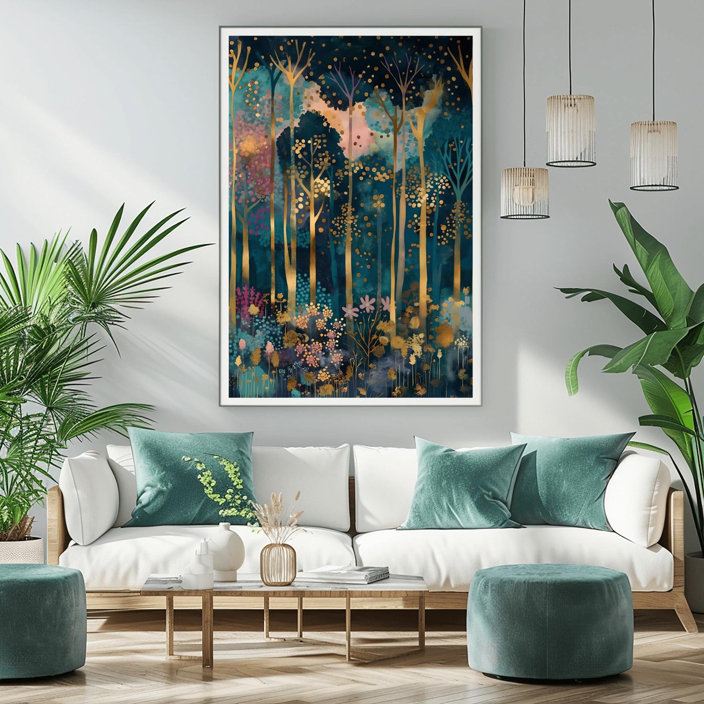 Gustav Klimt Inspired Forest Print: Luxury Autumn Home Decor (view 2)