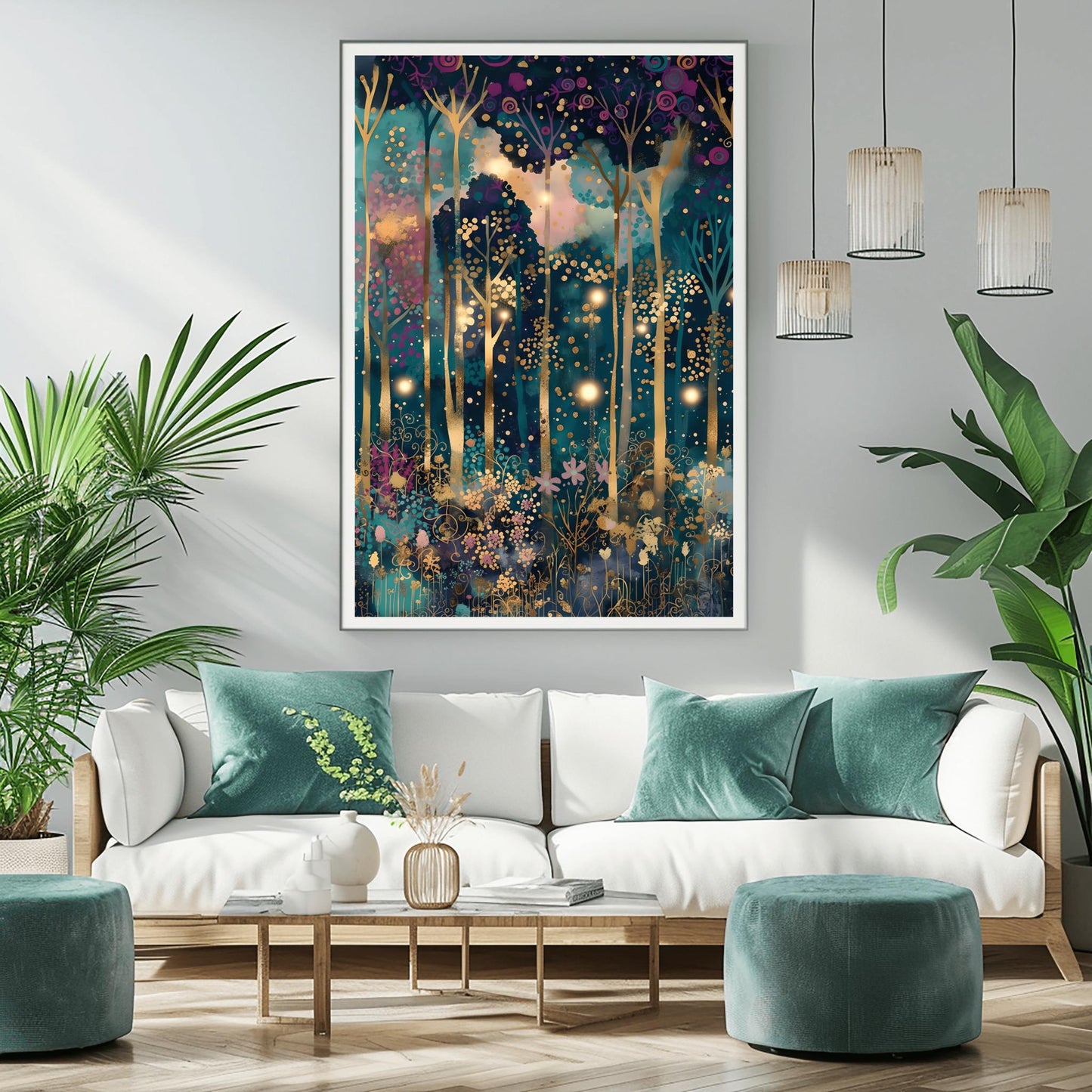 Gustav Klimt Inspired Forest Print: Luxury Autumn Home Decor (view 2)
