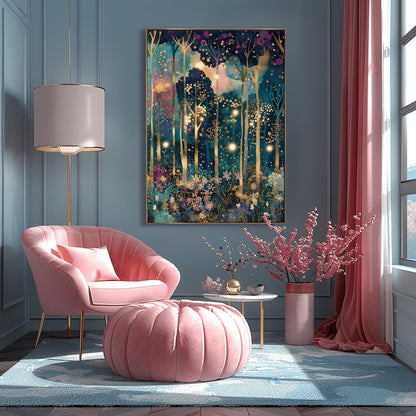 Gustav Klimt Inspired Forest Print: Luxury Autumn Home Decor (view 3)