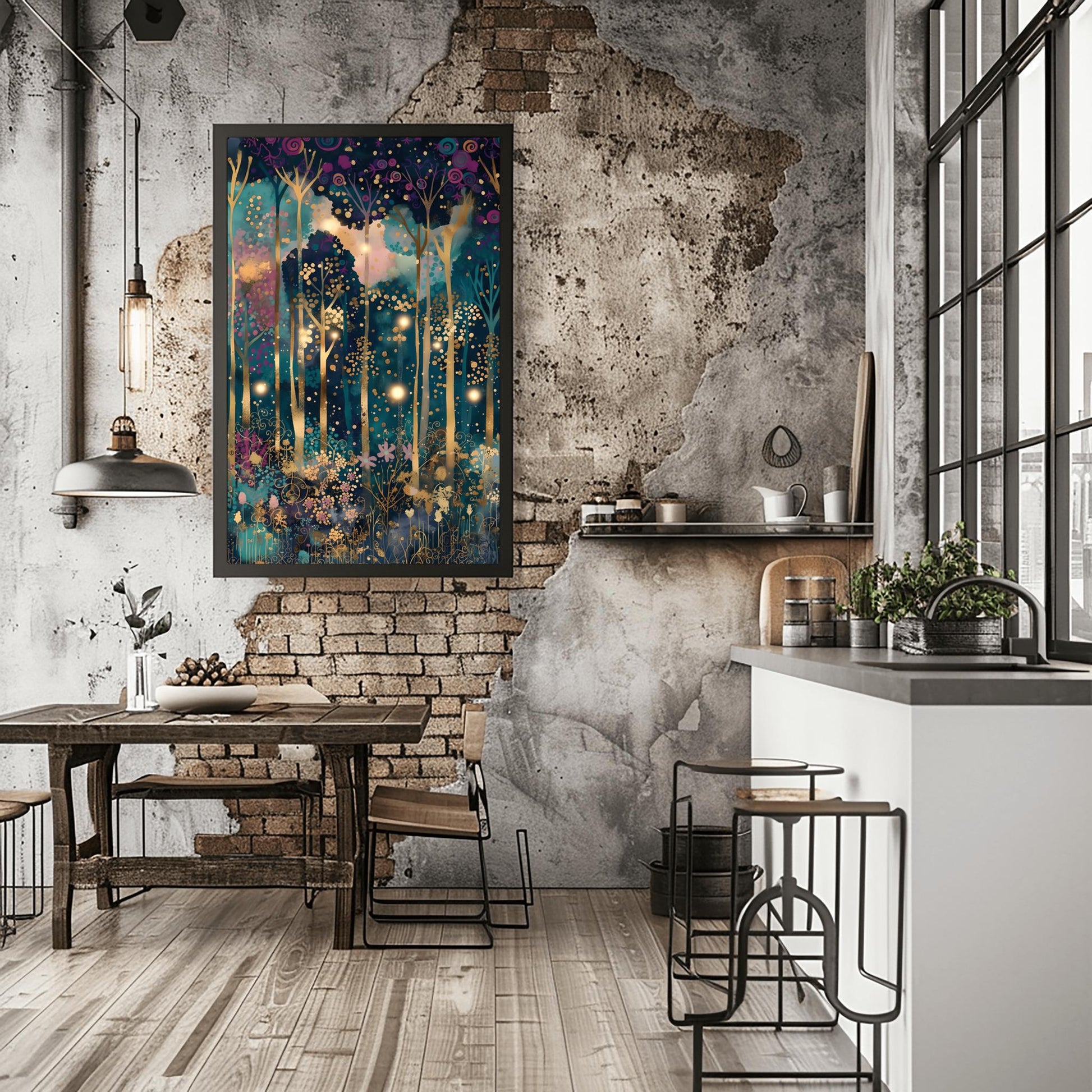 Gustav Klimt Inspired Forest Print: Luxury Autumn Home Decor (view 4)