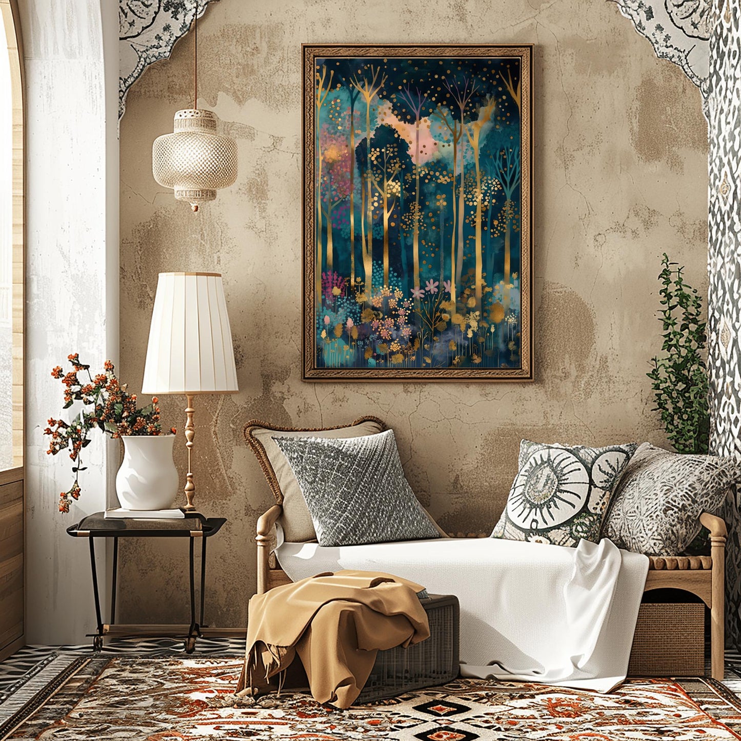 Gustav Klimt Inspired Forest Print: Luxury Autumn Home Decor (view 5)