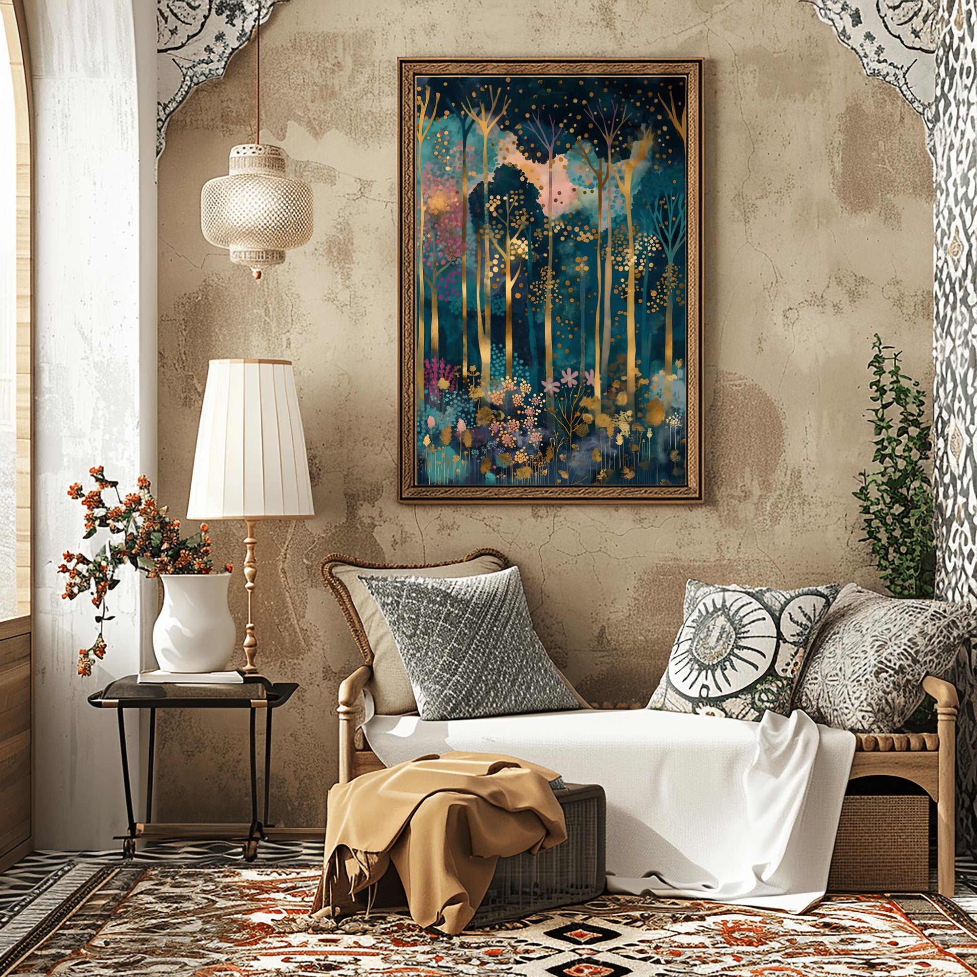 Gustav Klimt Inspired Forest Print: Luxury Autumn Home Decor (view 5)