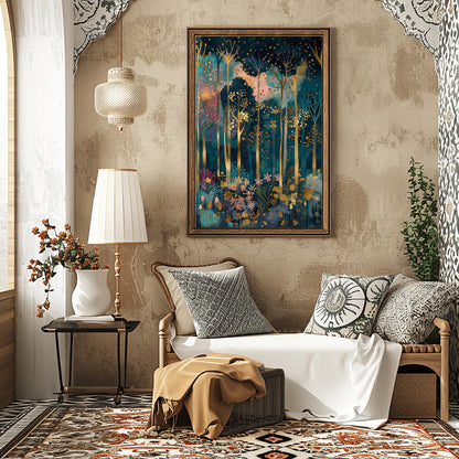 Gustav Klimt Inspired Forest Print: Luxury Autumn Home Decor (view 5)