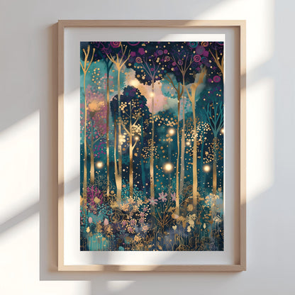 Gustav Klimt Inspired Forest Print: Luxury Autumn Home Decor (view 5)