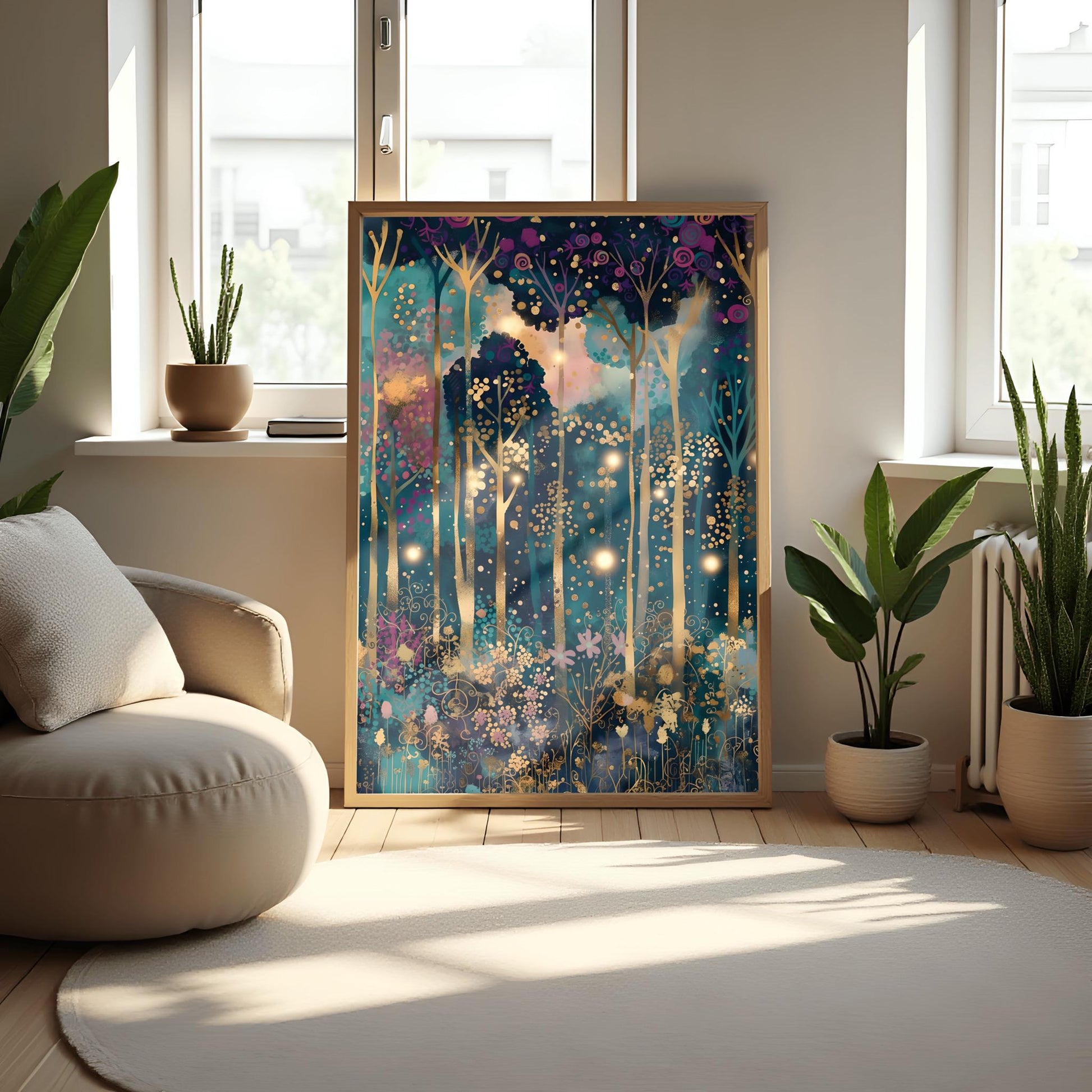 Gustav Klimt Inspired Forest Print: Luxury Autumn Home Decor (view 8)