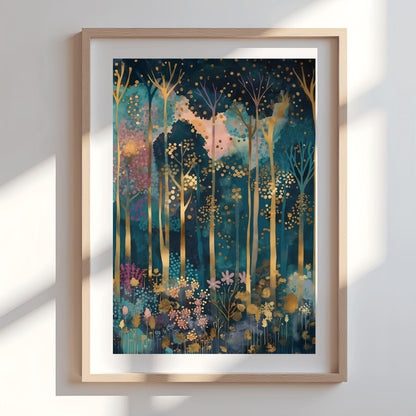Gustav Klimt Inspired Forest Print: Luxury Autumn Home Decor (view 8)