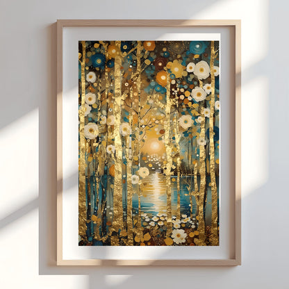 Gustav Klimt Golden Mystical Landscape Print ‚Äì Symbolist Lake Art (view 6)