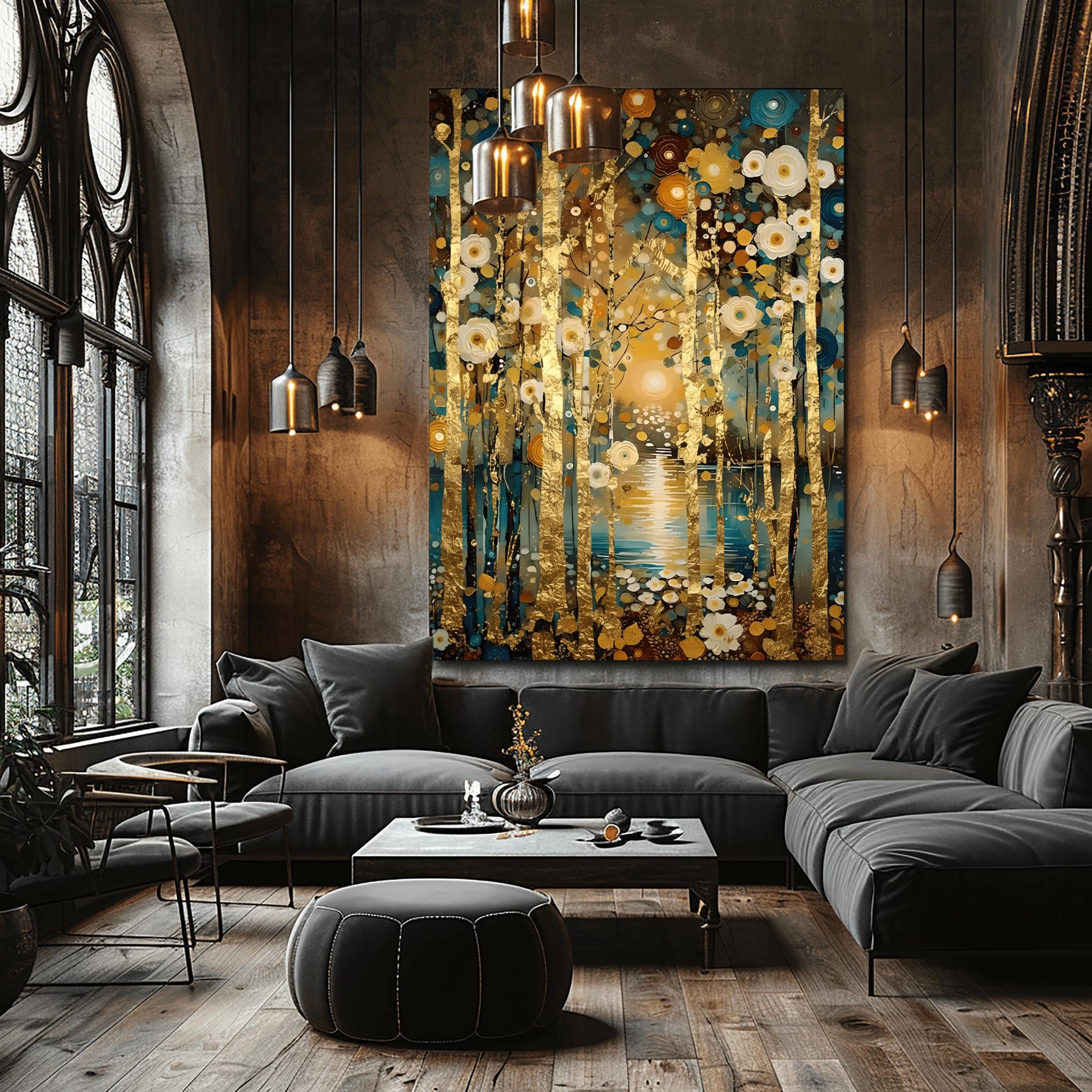 Gustav Klimt Golden Mystical Landscape Print ‚Äì Symbolist Lake Art (view 7)