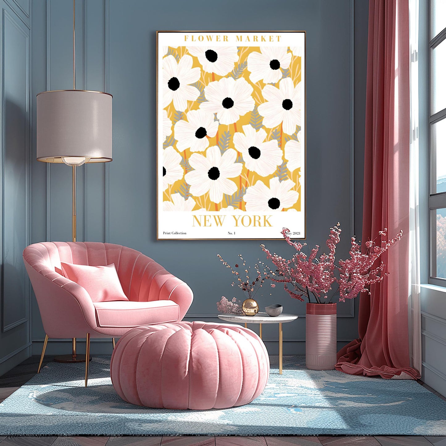 New York Flower Market Print ‚Äì White Anemone Poster (main image)