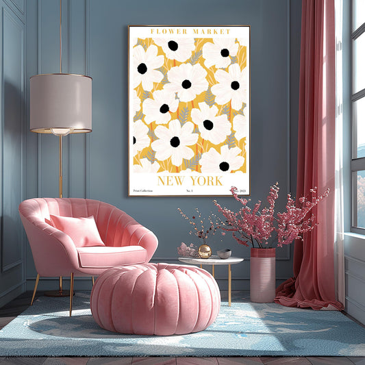 New York Flower Market Print ‚Äì White Anemone Poster (main image)